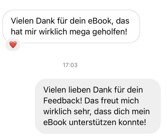 Nachricht einer Kundin an Désirée Scheller