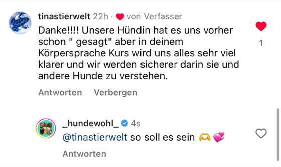 Nachricht einer Kundin an Désirée Scheller